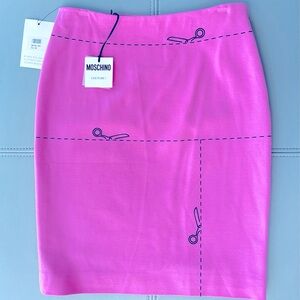New 💕 Moschino Couture Barbie Pink Seamstress Dress Pattern Pencil Skirt Size 6